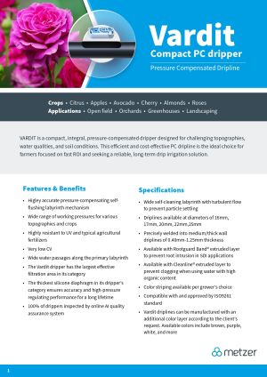 Vardit ф16/0.9mm/30 cm/1.6 л/ч (500m)